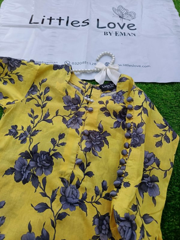 Printed lawn lemon and grey - Image 4